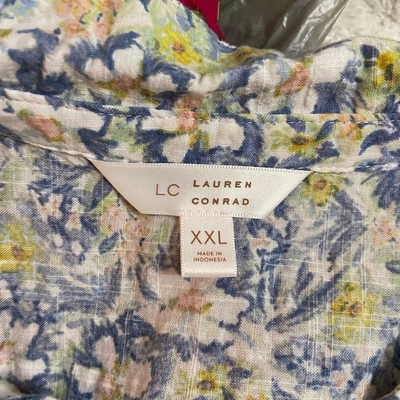 COPY - LC Lauren Conrad Plus Size Button Down Blouse, Sz XXL, Floral, Feminine,… - Picture 4 of 6